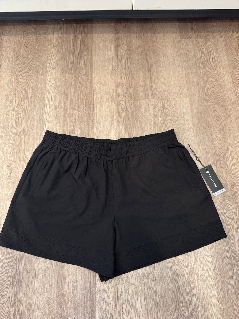 Traj3ctory  Black Women's Athletic Shorts with Elastic Waist